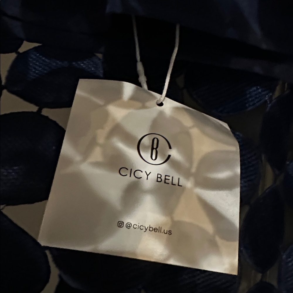 Cicy Bell Fun and Flirty Navy Blue Women's Midi Skirt Size Large NWT - Picture 7 of 11